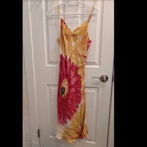 Nolita | Vintage Yellow Floral Maxi Dress Size Small | Y2K Slip Dress